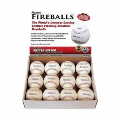 Fireballs Leather Pitching Machine Balls By Heater