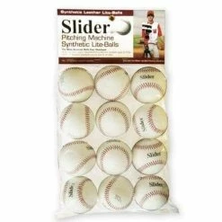 Slider Lite Synthetic Leather Pitching Machine Baseballs By Heater Sports