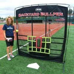 JUGS The Backyard Bullpen Screen With 12 'Hit-Your-Spot Pockets'